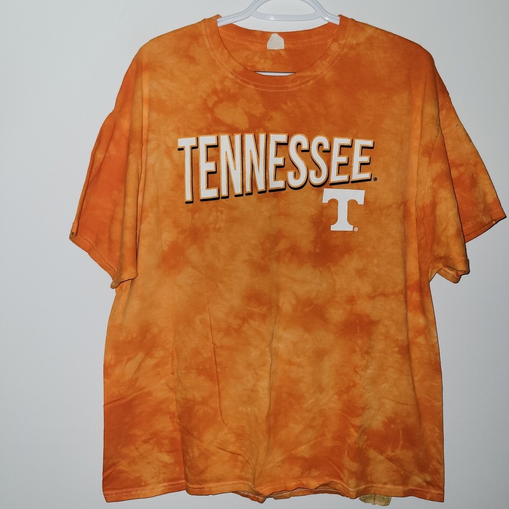 Y2K University Of Tennessee Volunteers UT Vols Tie Dye T-Shirt Size XL Orange